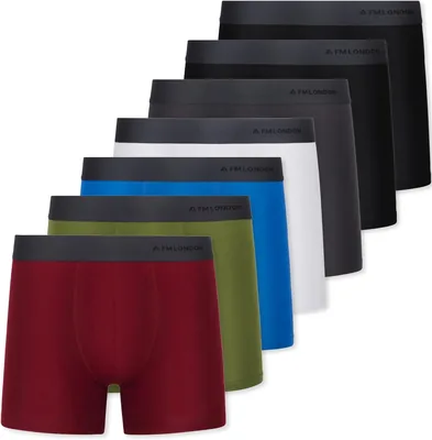 Boxers FM London 7 Pack pour Homme - Sans Étiquette, Respirants, Souples et Élastiques - Coton Riche