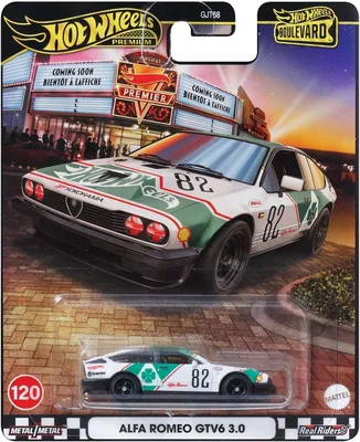 Hot Wheels JBL16 Boulevard Alfa Romeo GTV6 3.0 Green Toy Car, Age 3+