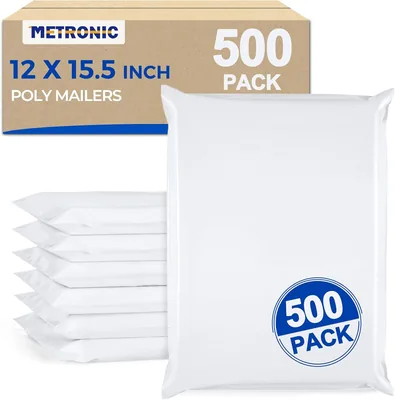 Metronic Poly Mailers 12x15.5 White Shipping Bags (500pcs) Best Deal