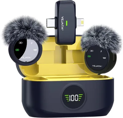 Microphone sans fil YEJATA 2 en 1 avec réduction du bruit - Meilleur prix
