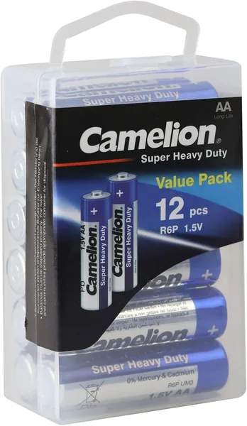 Camelion R6 AA Zinc-Carbon Batteries Economical Power Box of 12