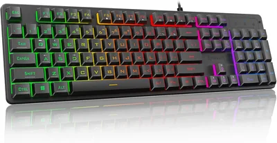 Redragon K521 Keyboard, Rainbow LED, Wired Mechanical, 104 Keys, Multimedia