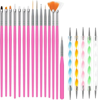 Ensemble de pinceaux et outils pour nail art URAQT 15 pièces