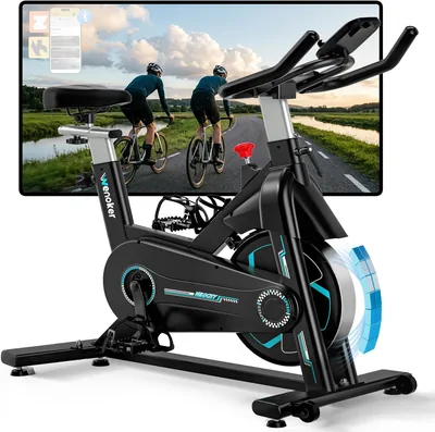Wenoker Fitnessrad - Leises Indoor-Spinningrad | 160 kg Tragfähigkeit, unter 15 dB, Konstruktion ca. 25 kg