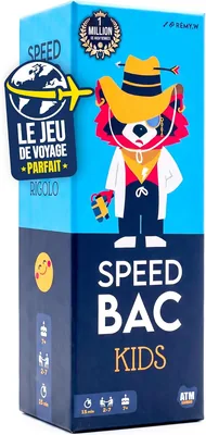 ATM Gaming Speedbac Kids - Jeu de société pour enfants - Parfait pour créer des souvenirs en famille - 2 à 7 joueurs - Grand Prix