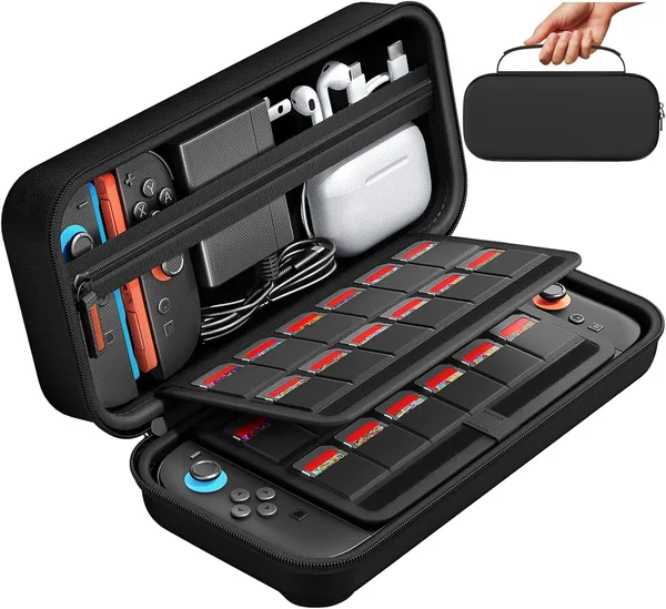 daydayup Case Compatible with Nintendo Switch 2 Console, Hard Carrying Case for Nintendo Switch 2, Protective Case with Storage for 20 Games