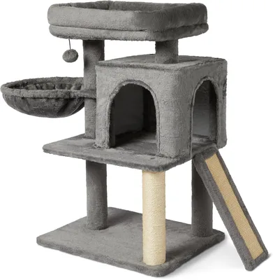 Amazon Basisk Kattstol med Skrapaföl, Katthus och Hammock, FSC-certifierad