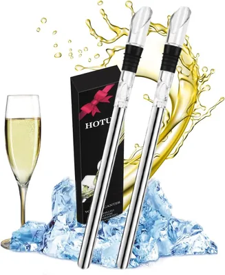 Coolers en Acier Inoxydable Hotut 2x avec Entonnoir de Versement, Refroidisseur de Bouteille de Vin pour Rouge et Blanc - Meilleur Prix