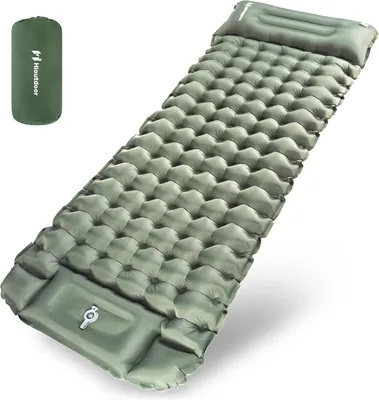 Hioutdoor Self-Inflating Slaapmat 10 cm Ultralicht Inflatabel met Voetpers of Luchtpomp voor Outdoor Wandelen Strand Backpa - 15% Korting