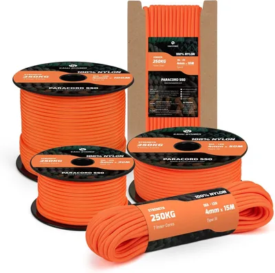 Kamu Synber 550 Paracord 4mm 10m Nylonväv 7 Trådar Typ III Utomhusfickor, Kamping, Überlevning | Stöd 250kg