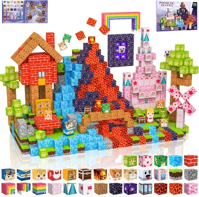 Crifeton Magnetiska Byggnadslor 150 Stk 2CM Magnetiska Blok, 3+ STEM Montessori Sensory Toy