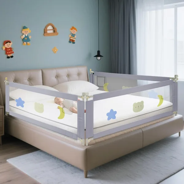 SKY-TOUCH Bed Rail for Toddlers 1.8m, Baby Bed Rail Guard Infants Safety Bed Guardrail Adjustable Height, Upgraded seamless reinforced safety fence protector baby crib rail guardra