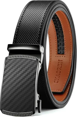 CHAOREN Herenriem, 35mm Leerriem met Automatisch Sluiting | Geschenkdoos, Makkelijk te Knippen voor de Perfecte Pasvorm