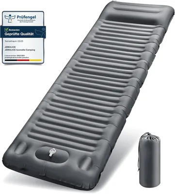JEMULICE Camping Schlafmatte, 12 cm Ultra-Dicke Luftmatte mit Fußpumpe, Aufblasbare Matte, Kleinpackgröße, U