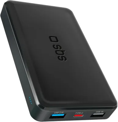 Batterie externe SBS 10K Slim, 10000mAh, avec charge rapide | Charge intelligente (IC), LED, 1 USB-C, 2 U - 9% de réduction