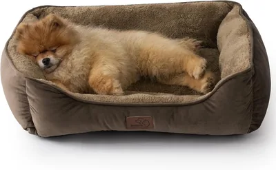 Bedsure Wasbaar Hondenhok Medium - Anti-slip mand voor vreesachtige puppy's en grote katten, bruin, 63.5x53cm