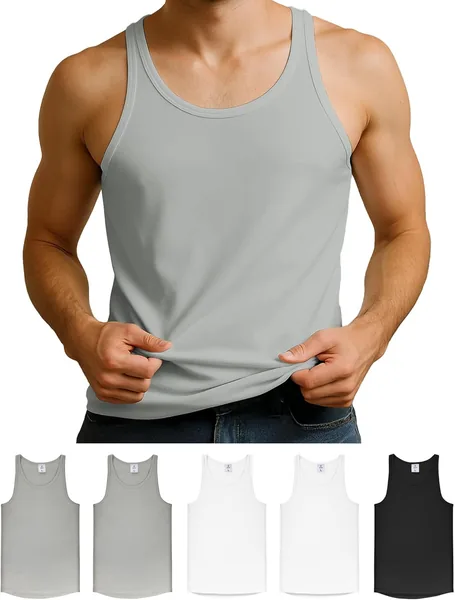 Alpidex 5 sztuk Mężczyźni Tank Top Podkoszulka Bawełniana Klasyczna Mięśniowa