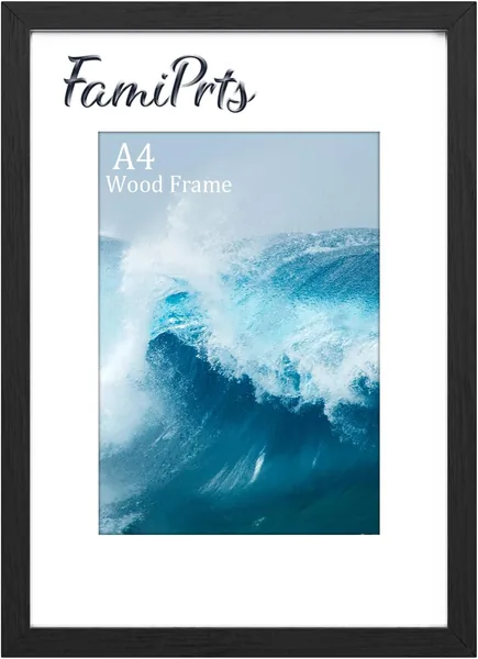 FamiPrts A4 Black Wooden Picture Frame