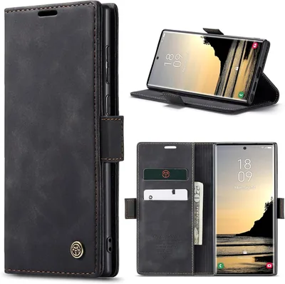 Cover Azororo per Samsung Galaxy S25 Ultra 5G, Portafoglio con Slot per Carta in Pelle Premium, Custodia a Flip con Supporto Kickstand