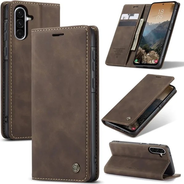 Azororo Étui pour Samsung Galaxy A16 5G/4G - Housse portefeuille en cuir premium avec fermeture magnétique