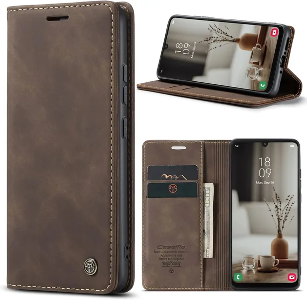 Étui Azororo pour Samsung Galaxy A34 5G - Portefeuille en cuir magnétique à rabats protecteur pour Samsung Galaxy
