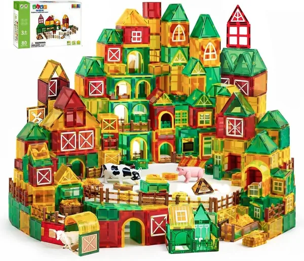 Olvy Magnetische Blokken - Montessori Speelgoed voor Kinderen: 80 Magneten - Van 3 Jaar en Oud