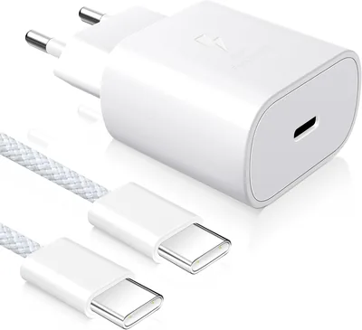YISH USB C Ladare Snabbt laddning 25W: USB-C Plug PD/QC 3.0 3A Ladare Type C Mobil snabbt laddning med 60W Type C till C kabel