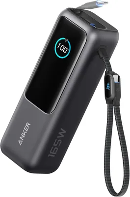 アンカー パワー銀行 25000mAh コンパクト 回可動 USB-C ケーブル内蔵 [PD対応/PSE規格適合/USB-C入力]