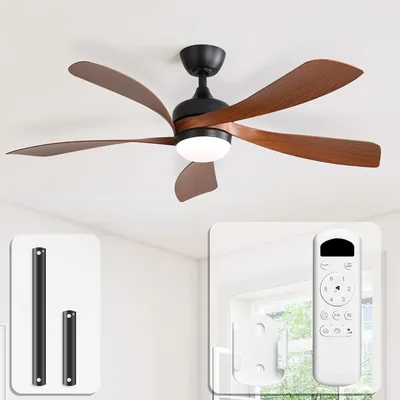 Ventilateur de plafond Sofucor avec lumière et télécommande, 132 cm ventilateur LED réglable, 6 vitesses, silencieux DC inversible, minuteur, pour