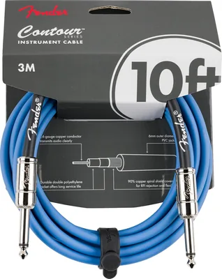 Cables de Instrumento Fender Contour™ Serie (10 pies STR/STR) Azul Lago - 13% Descuento