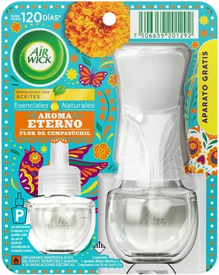 Air Wick Difusor de Aromas Continuo, Flor de Cempasúchil, 2 Repuestos de 20ml