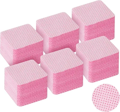 LOPHE Lintfria nagelrondeller, 360 stk Cellulose för gelnaglar, Nagelvätter, Rensa padlar för gelnaglar, Rosa
