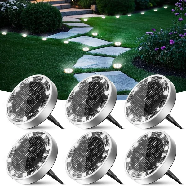 Peasur 6 Pack Solar Lights Outdoor Garden