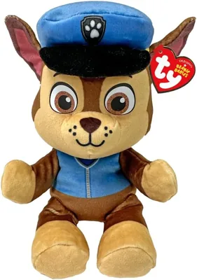 Ty - Paw Patrol Collection, Chase, Plush Giocattolo Morbido da Collezionare