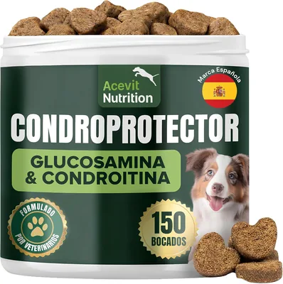 Protector de Cartílagos para Perros, 150 Unidades, 100% Natural, Antiinflamatorio, Articulaciones y Cartílago, Antiartritis con Colágeno, Gl