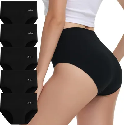 IceReco Mujeres Calzoncillos Alta Cintura de Algodón Postparto Pack de 5 Culottes Ropa Interior Cómoda
