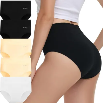 IceReco Mujeres Ropa Interior Culotte Alta Postparto Cómoda, Paquete de 5