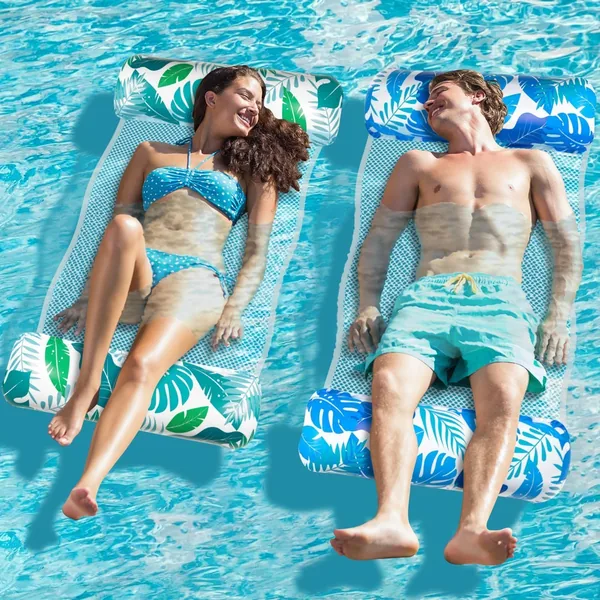 Alintor Luftmatte Pool, Packung mit 2 XL Poolspielzeug-Luftmatte, Wassermattenset, 4-in-1