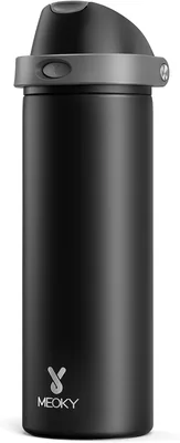 Meoky 24 oz Stainless Steel Water Bottle - 2-in-1 Straw Lid