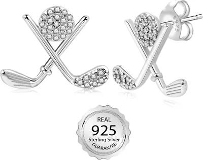 SmileBelle Sterling Silver Golf Earrings 25% Off
