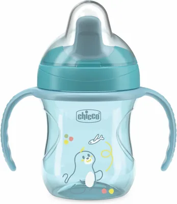 Chicco Cup di Addestramento, Tazza in Plastica Anti-Goccia per Bambini, 1 Tazza per Imparare a Bere, Becco Semi- morbido, Valvola