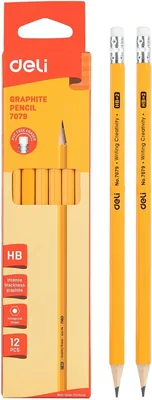 Deli Graphite HB Pencil with Eraser, 12-Pack Best Deal