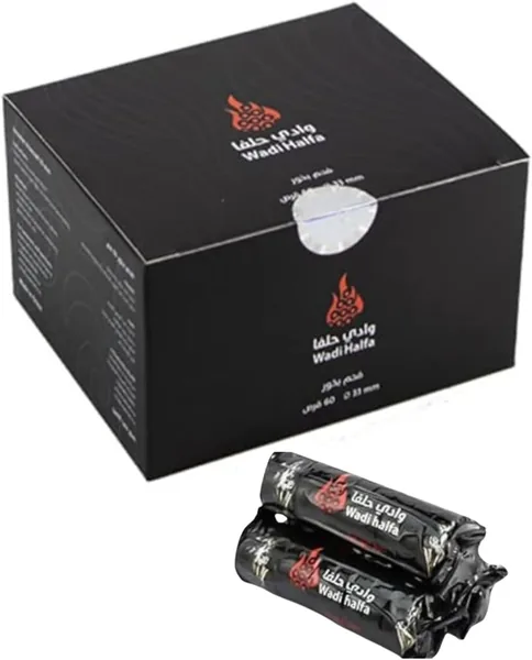 Wadi Halfa Preimum Bakhoor Charcoal (Standard Size) Quick Ignition Easy to Use 60 Tablets, 33 mm