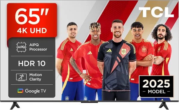 TV TCL 65V6C de 65 pulgadas, 4K Smart LED, HDR, Google TV, Dolby Audio, Alexa y Asistente de Google, Chromecast integrado, Movimiento Claro