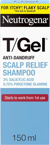 Neutrogena T/Gel Scalp Relief Anti-Dandruff Shampoo (150ml) With 3% Salicylic Acid, Suitable for Those Prone to Scalp Psoriasis and Seborrhoeic Dermatitis