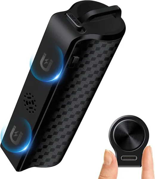 Enregistreur vocal magnétique mini avec 30 jours d'enregistrement continu USB rechargeable contrôle vocal un bouton