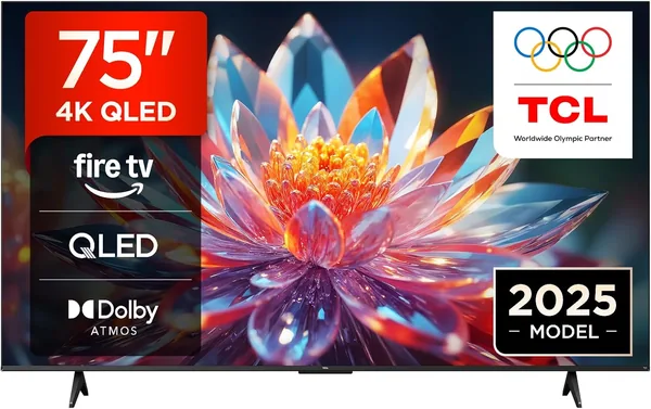 TCL 75T6C-UK 75 Inch QLED 4K HDR TV, Fire TV
