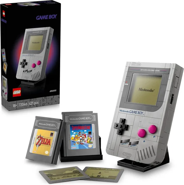 LEGO Super Mario Game Boy Nintendo Exhibition Set - Adult Model Kit with 2 Video Game Cartridges Inc. Zelda: Link's Awakening and Super Mario Land
