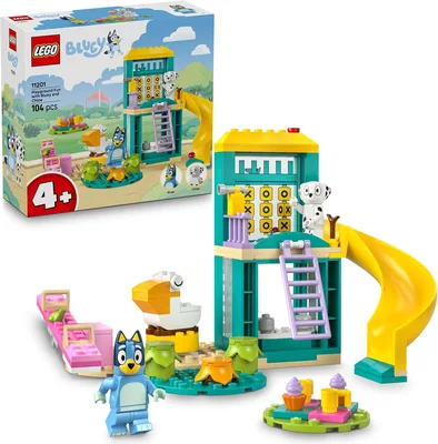 LEGO Bluey Speelplezier met Bluey en Chloe - Speelgoed voor 4+ Jaren Ouders - met 2 Minifiguren, een Functieel Roze Set