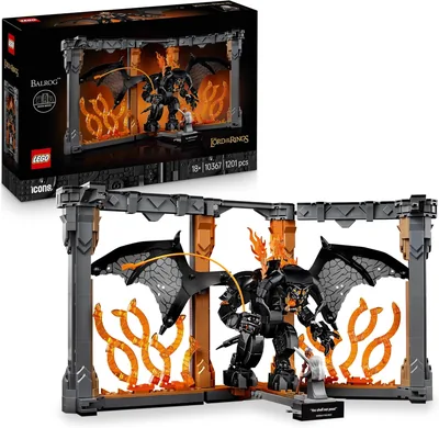 LEGO Icons The Lord of the Rings Balrog Boeksteun Bouwset voor Volwassenen - Bureau Decoratie en Huishouden Set met Gand, 39% Korting